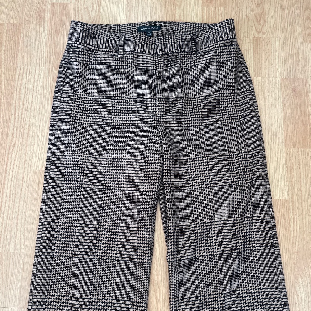 NWT Banana Republic Black and Tan Straight Leg Trousers / Slacks / Pants size10L - Picture 3 of 8